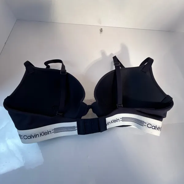 Calvin Klein Navy Blue T-Shirt Bra Underwire Adjustable Straps‎ Size 34C - Image 4