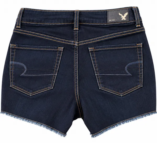 American Eagle Women’s Dark Wash Denim Shorts – Raw Hem - Image 2