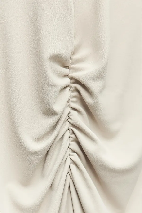 Zara dress gown fitted maxi bodycon Gray Halter formal evening wedding - Image 14