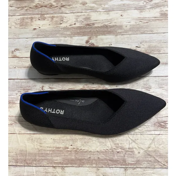 Rothy's The Point Flats Slip-On Women's Size 9 Black Washable Comfy Comfort - Image 4