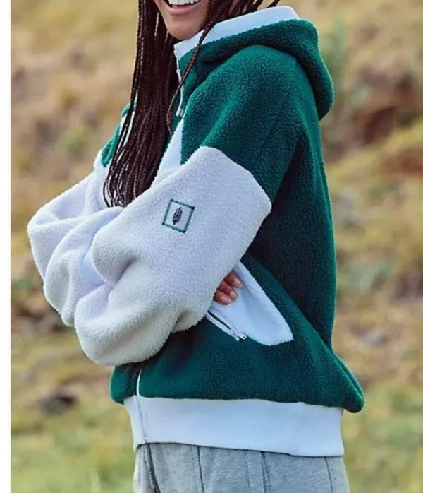 NWT Free People Hit The Slopes Hoodie in Evergreen Combo - Image 2