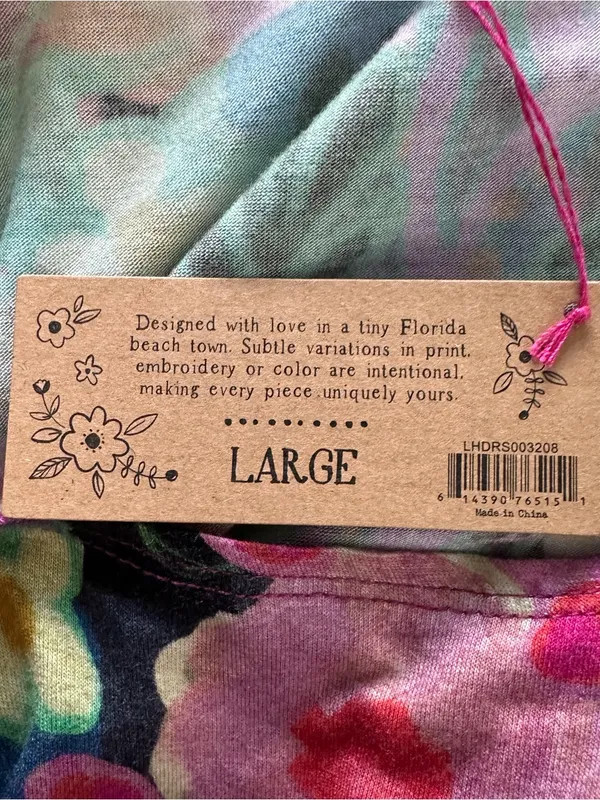 Natural Life Floral Fit & Flare Dress Women’s Large Boho Sleeveless NWT - Image 6