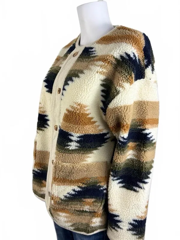 Threadgrit Women's Sherpa Jacket Size S Blue - Image 4