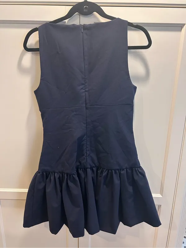 Zara NWT Girl’s Navy Sleeveless Drop-Waist Party Dress, Medium - Image 2