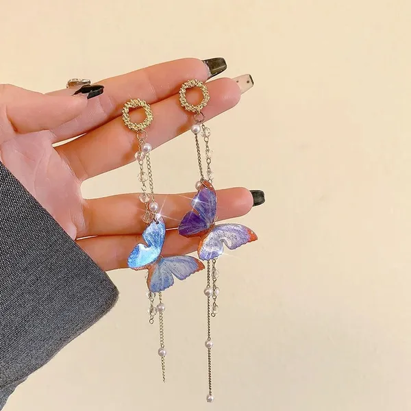 Elegant Butterfly Long Dangle Drop Earrings for Women - Image 2