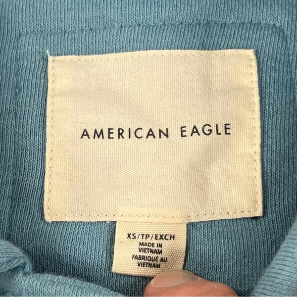 American Eagle Outfitters Herringbone Button Up Popover Pullover Sweatshirt - Image 5