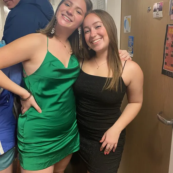 Green Satin Mini Dress - Image 3