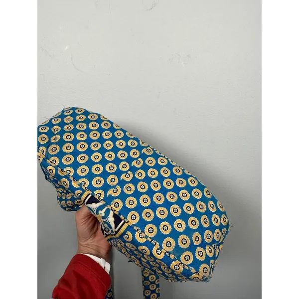 Vera Bradley Floral Shoulder‎ Bag Yellow Blue Zip Pockets Adjustable - Image 15