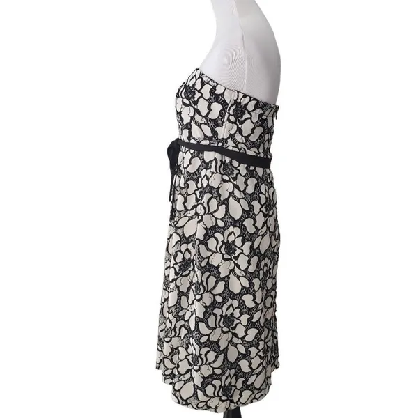 Motherhood Maternity‎ Strapless Dress Lace Floral Black/White Size Small - Image 4