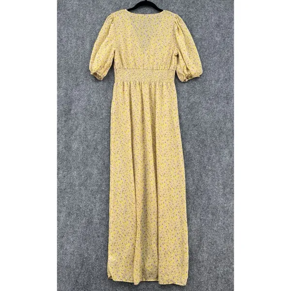 Wild Fable Floral Maxi Dress Button Front Puff Sleeve Boho Cottagecore Duster S - Image 2