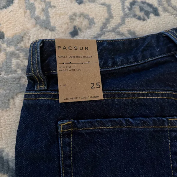 PacSun Casey Low-Rise Baggy Jeans Dark Indigo - Image 4