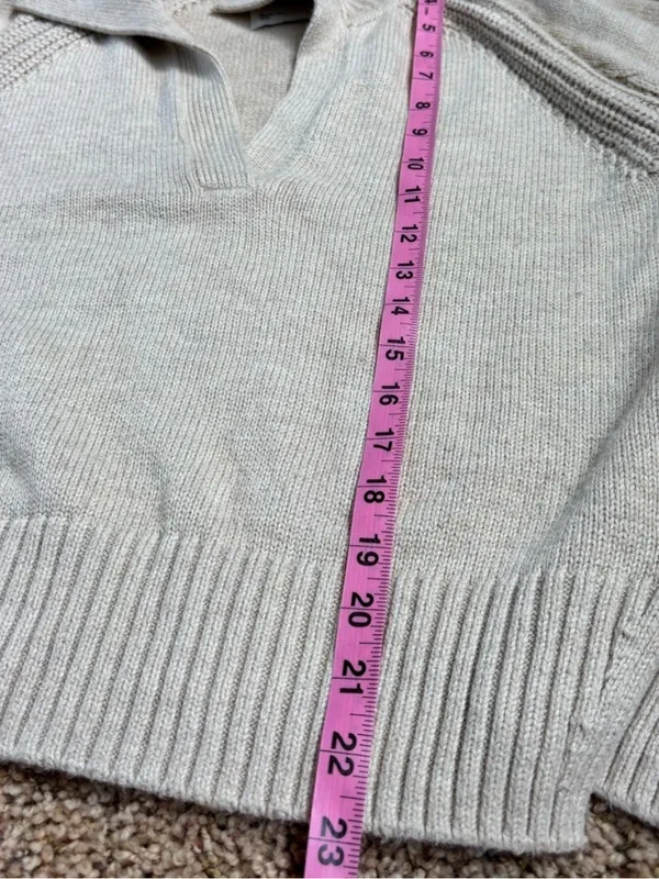 Abercrombie Cream Collared Knit Sweater - Image 6
