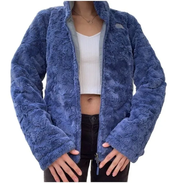 The North Face blue gray mossbud swirl reversible jacket top women’s M - Image 11