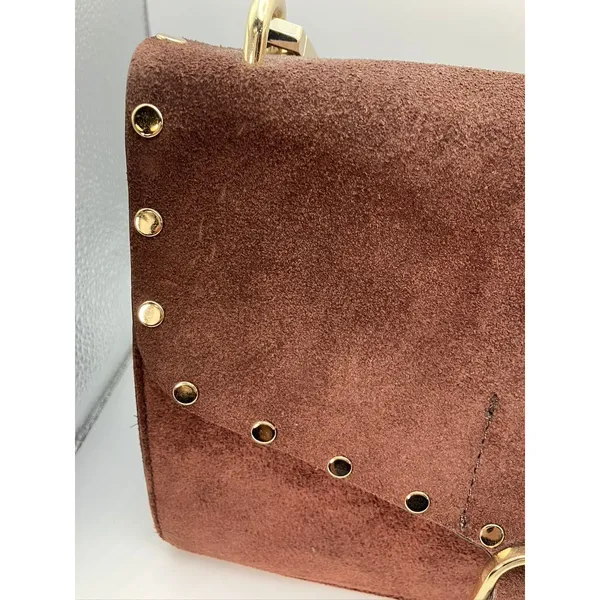 Rebecca Minkoff Crossbody Bag Women Small Brown Suede Studded Purse - Image 6