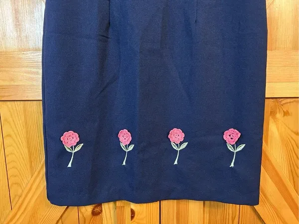 Vintage Chad's Place Navy Flower Dress Women's 6 NWT (0327) - Image 2