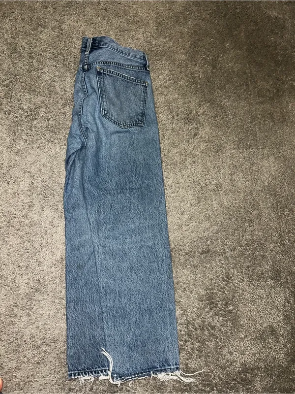 Agolde Women's Straight Leg Distressed Blue Jeans - Image 6