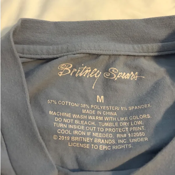 Britney Spears T-Shirt‎ Y2K Aesthetic Blue Graphic Portrait Tee Medium - Image 4