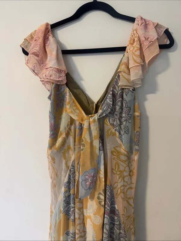 FREE PEOPLE Bali Aurora Flutter Sleeve Midi Dress, Size X-Small, $298 - Image 16