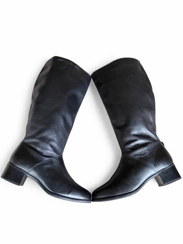 Vintage Regence Black Leather Knee High Boots Women’s Size 9 Made in Canada - Image 6