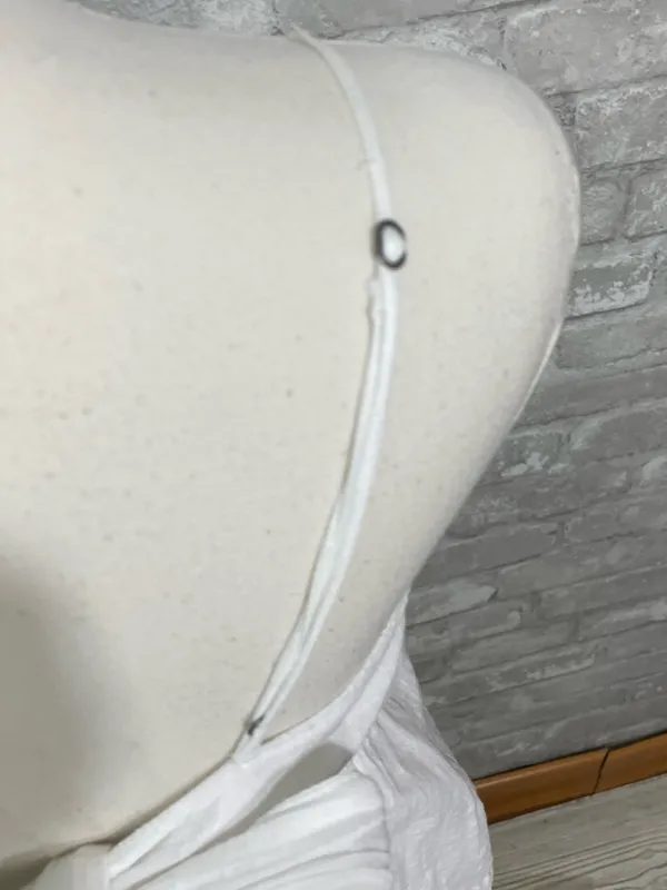 Abercrombie & Fitch White Spaghetti Strap Peplum Tank with back tie - Image 4