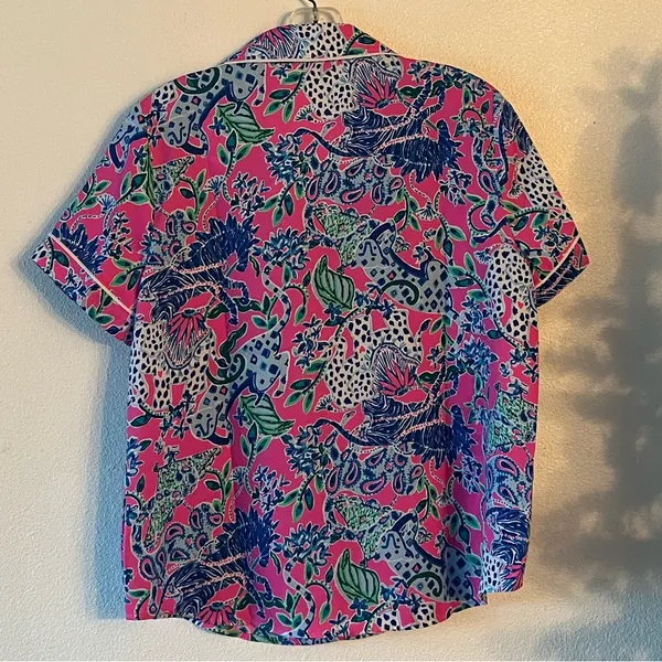 {Lilly Pulitzer} Brand New PJ Woven Short Sleeve Top - Image 7