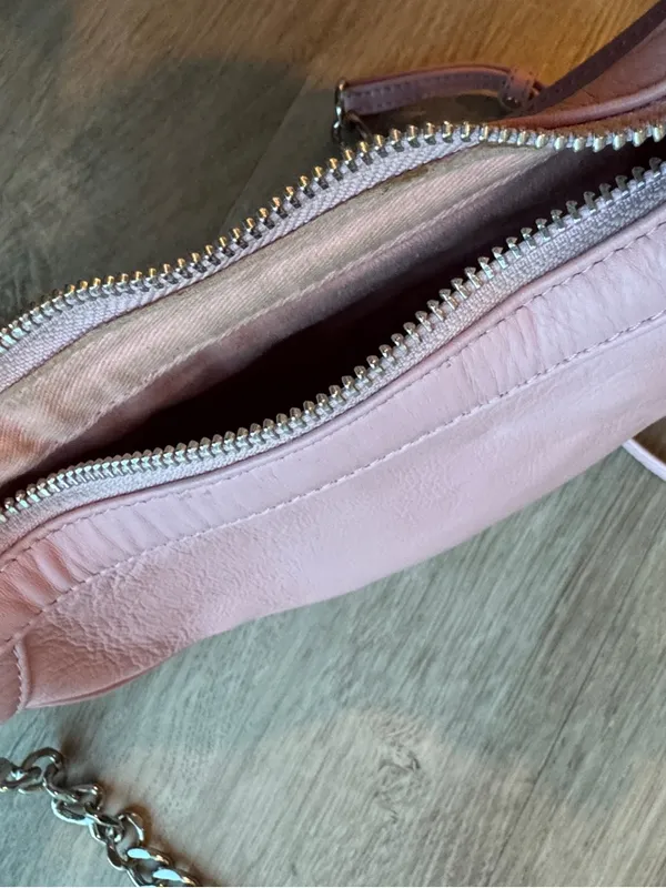 Núnoo Pluto Rivet Silky Pink Leather Crescent Studded Shoulder Bag Y2K - Image 12
