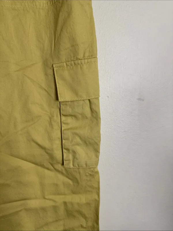 H/G Casual Light Cotton Cargo Utility Pants Lightweight Yellow/Mustard size S - Image 8