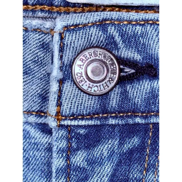 Abercrombie & Fitch Curve Love Mom High Rise Blue Denim Jeans Womens Size 31 12 - Image 6