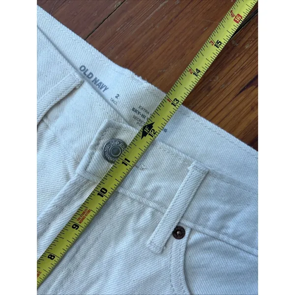 NWT Extra High-Waisted Sky-Hi Wide-Leg Cargo Jeans Ivory Ecru Old Navy 2 Tall - Image 5