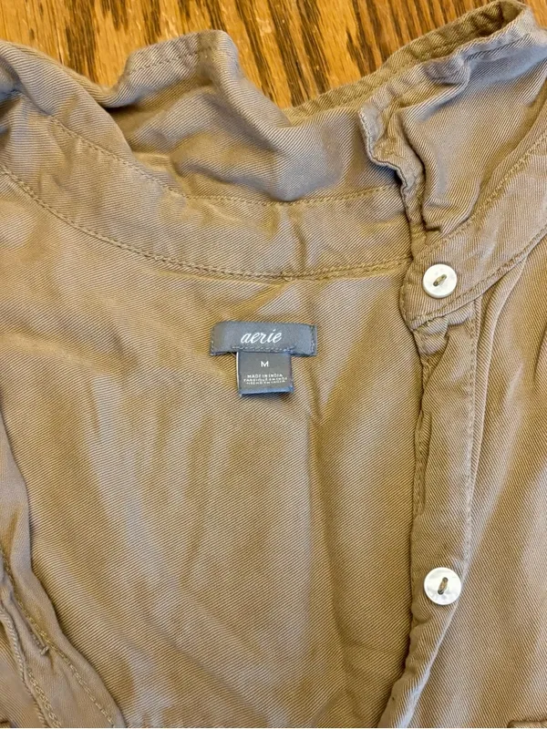 aerie Tan Button-Down Chest Pocket Shirt - Image 2