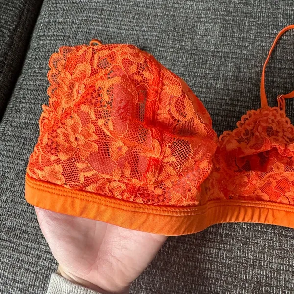 Bright Orange Lace Bralette - Image 2