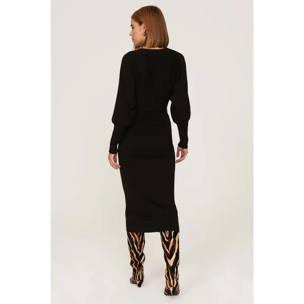 Ripe Sloane Black Knit Long Sleeve Crewneck Sweater Midi Dress Maternity Large - Image 2