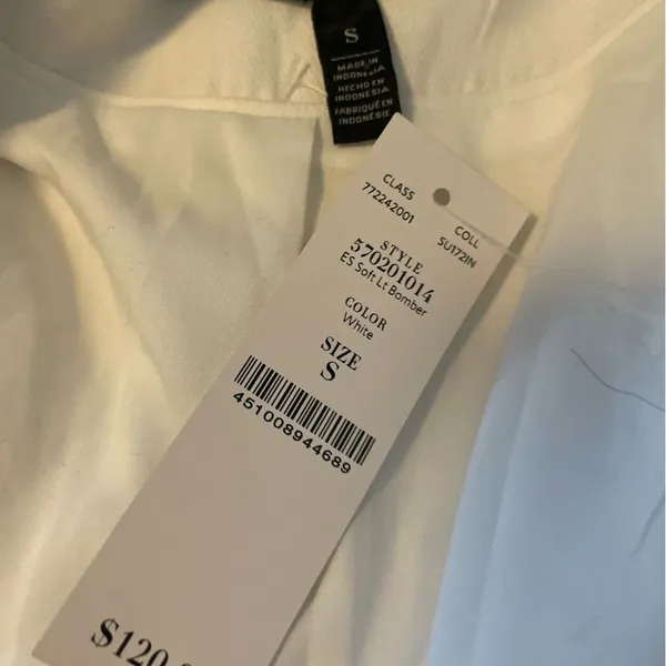 NWT White‎ House Black Market Chic Women's White Utility Jacket - Image 6