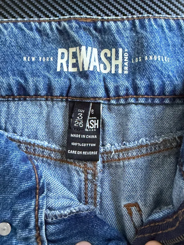 Rewash Juniors Blue Denim Mini Skirt Size 3 - Image 3