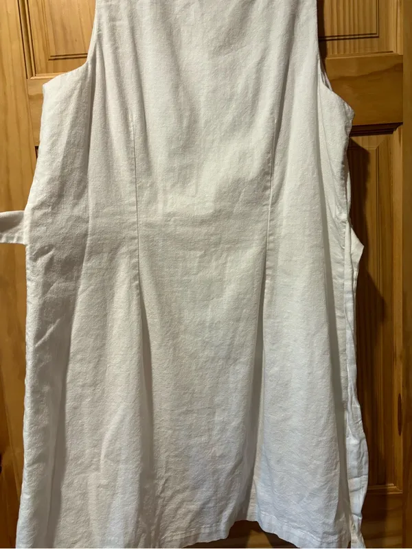 New Day Button-Front Square-Neck White Linen Blend Dress women’s XL - Image 6