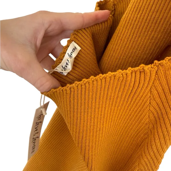 NWT For Love & Lemons Maggie Midi Knit Dress In Orange Size S Small - Image 8