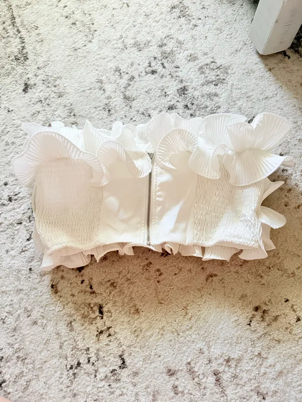ruffle strapless top White Size M - Image 2
