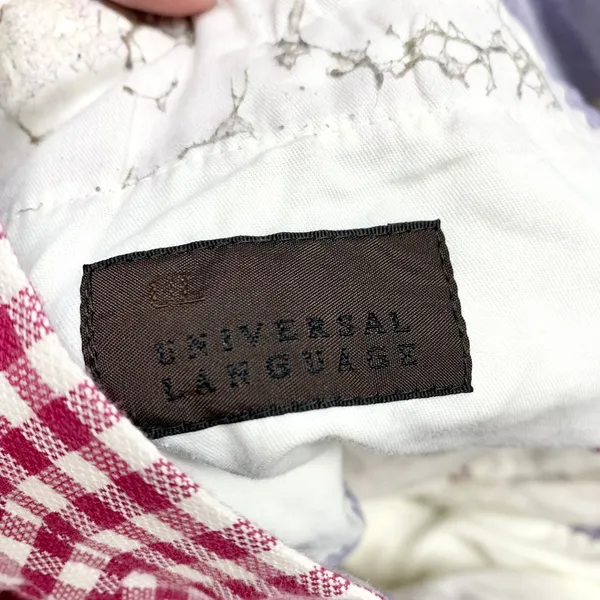 Universal Language Gingham Trousers Womens Size SS Red White Check Cotton‎ Pants - Image 6