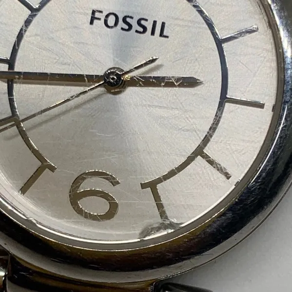 Fossil women’s watch 32mm round quartz analog BQ1600 all stainless steel running - Image 4