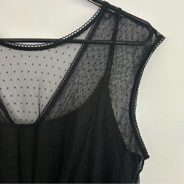 NWT Maggy London Black Mesh Illusion Sleeveless Dress Size 14 - Image 4