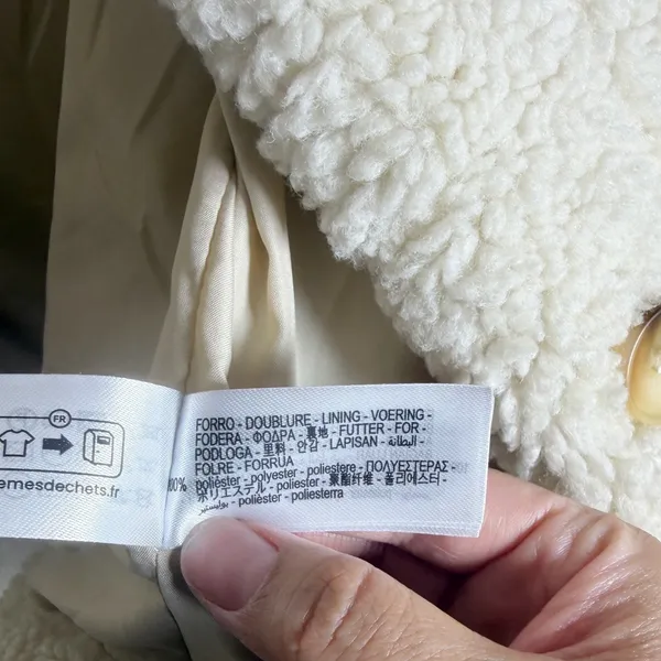 Zara Ivory Faux Shearling Sherpa Button Front Jacket Collared Cream Medium - Image 5