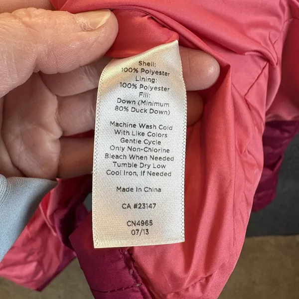 Talbots Quilted Down Filled Puffer Jacket M Mock‎ Neck Pocket Pink Packable - Image 7