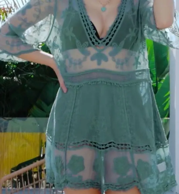 Green/Teal Lace Cover - Image 6