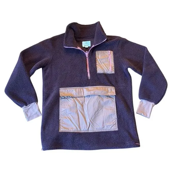 Offline by Aerie NWOT burgundy fleece quarter zip - Image 2