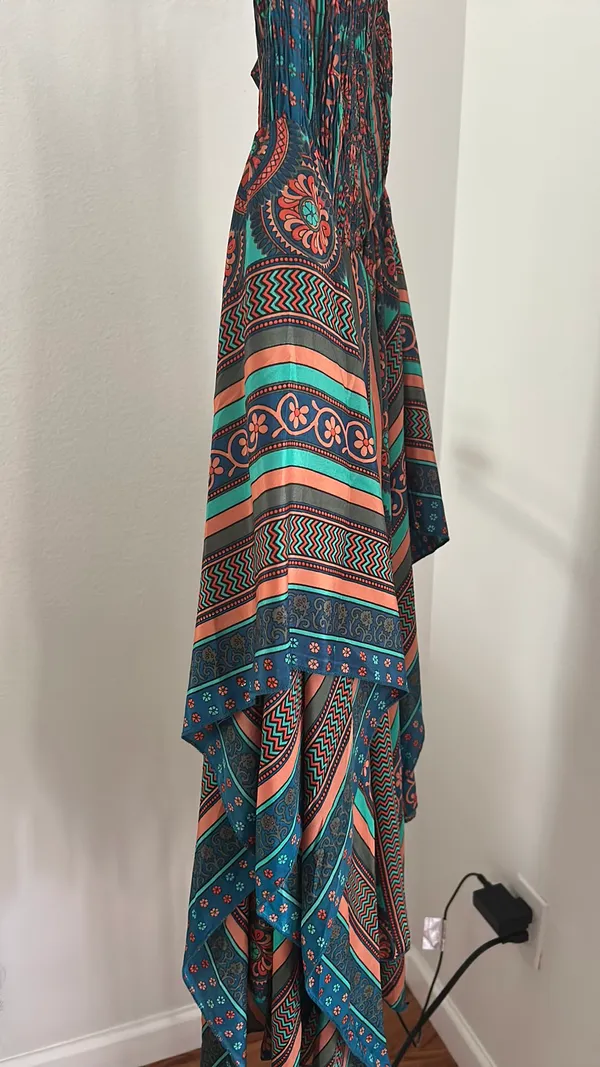 INDIA BOUTIQUE Asymmetrical Boho Strapless Dress - Image 3