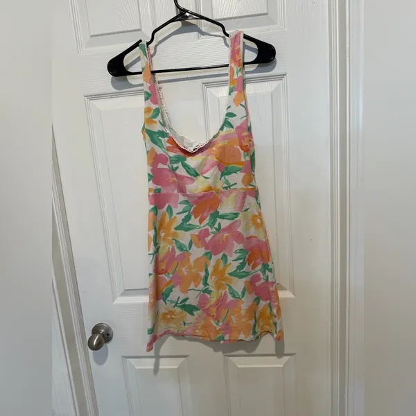 ASOS DESIGN mini corset dress Size 6 with trim detail in pastel floral. - Image 4