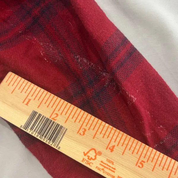 Madewell Red Plaid Flannel Button Down Shirt Cotton Long‎ Sleeve Size L - Image 10