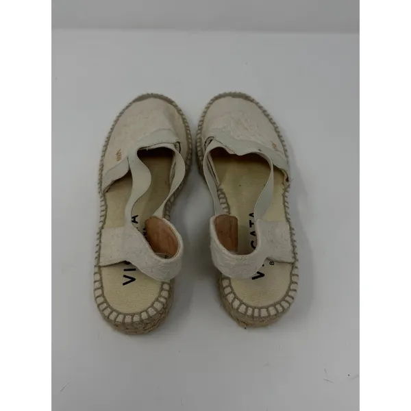 Viscata Sagaro Lace Espadrille Slingback Flat Cream Womens 37 - Image 4
