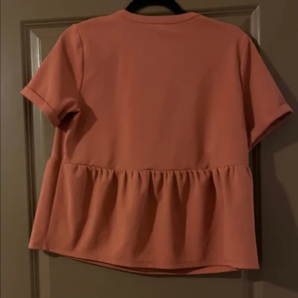 Ann Taylor Lace-Up Peplum Blouse - Rust - Image 3