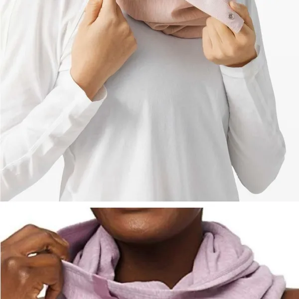 Lululemon Vinyasa heathered auburn convertible snap layering scarf or shawl - Image 13